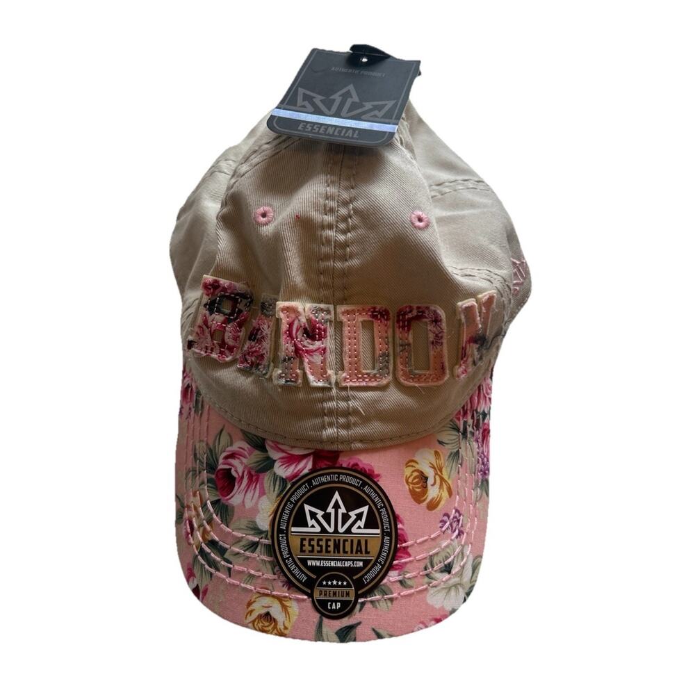 Bandon Oregon Hat Womens Strapback Pink Floral Embroidered Logo Essencial